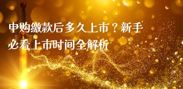 申购缴款后多久上市?新手必看上市时间全解析_新股数据_第1张_国际投资_理财顾问_投资策略_金融机构 申购缴款后多久上市?新手必看上市时间全解析_https://wap.fcdydaikuan.com_新股数据_第1张