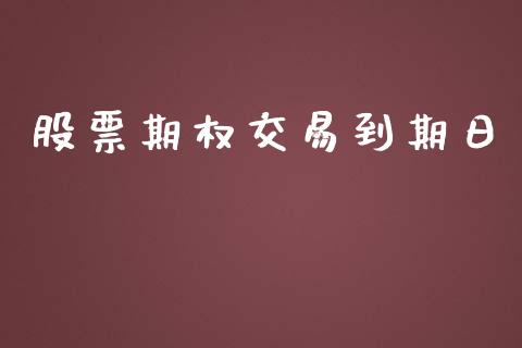 股票期权交易到期日_https://wap.fcdydaikuan.com_理财顾问_第1张