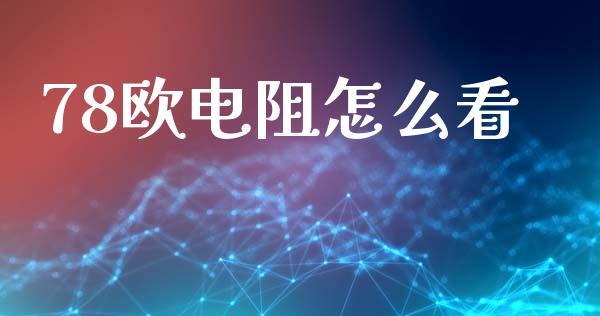 78欧电阻怎么看_https://wap.fcdydaikuan.com_新股数据_第1张