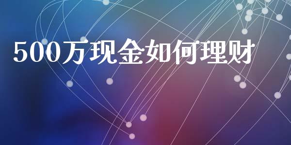 500万现金如何理财_https://wap.fcdydaikuan.com_期货品种_第1张