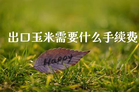 出口玉米需要什么手续费_https://wap.fcdydaikuan.com_期货品种_第1张