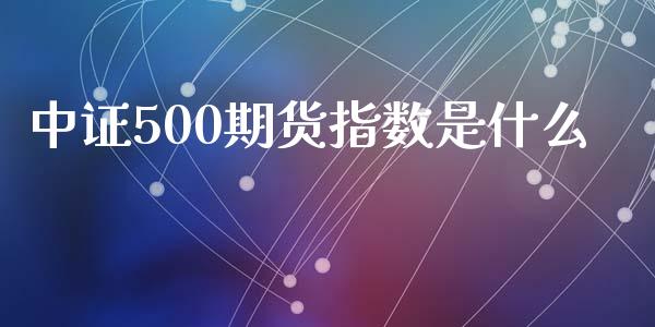 中证500期货指数是什么_https://wap.fcdydaikuan.com_期货品种_第1张