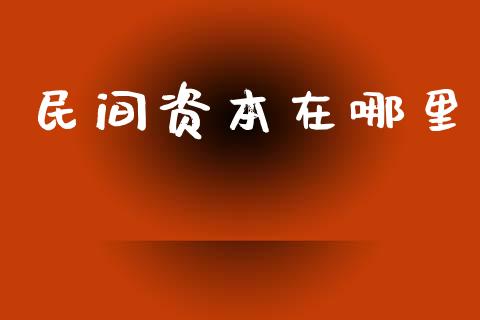 民间资本在哪里_https://wap.fcdydaikuan.com_金融机构_第1张