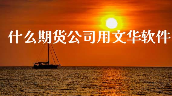 什么期货公司用文华软件_https://wap.fcdydaikuan.com_投资策略_第1张