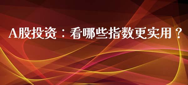 A股投资：看哪些指数更实用？_https://wap.fcdydaikuan.com_期货品种_第1张