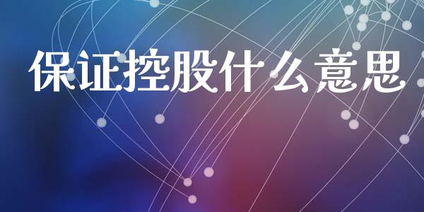 保证控股什么意思_https://wap.fcdydaikuan.com_国际投资_第1张
