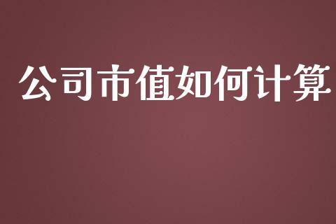 公司市值如何计算_https://wap.fcdydaikuan.com_国际投资_第1张