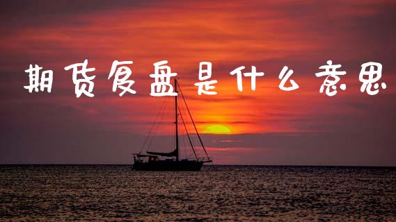 期货复盘是什么意思_https://wap.fcdydaikuan.com_投资策略_第1张