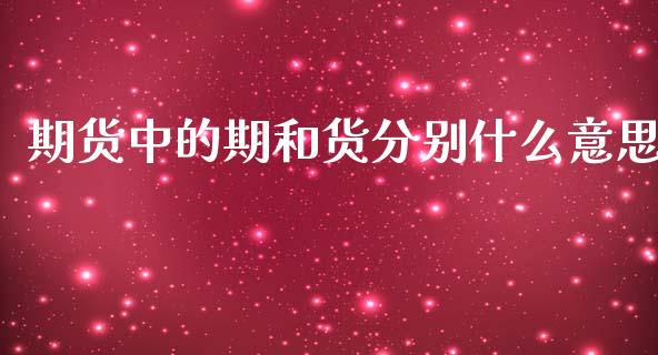 期货中的期和货分别什么意思_https://wap.fcdydaikuan.com_理财顾问_第1张