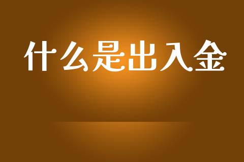 什么是出入金_https://wap.fcdydaikuan.com_国际投资_第1张
