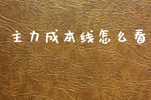 主力成本线怎么看_https://wap.fcdydaikuan.com_期货品种_第1张