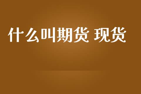 什么叫期货 现货_https://wap.fcdydaikuan.com_理财顾问_第1张