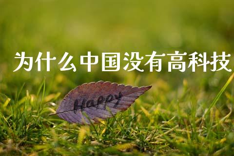 为什么中国没有高科技_https://wap.fcdydaikuan.com_理财顾问_第1张