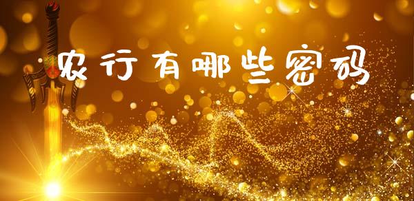 农行有哪些密码_https://wap.fcdydaikuan.com_期货品种_第1张