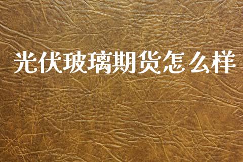 光伏玻璃期货怎么样_https://wap.fcdydaikuan.com_金融机构_第1张