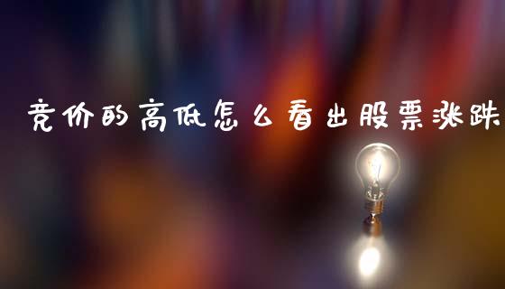 竞价的高低怎么看出股票涨跌_https://wap.fcdydaikuan.com_新股数据_第1张