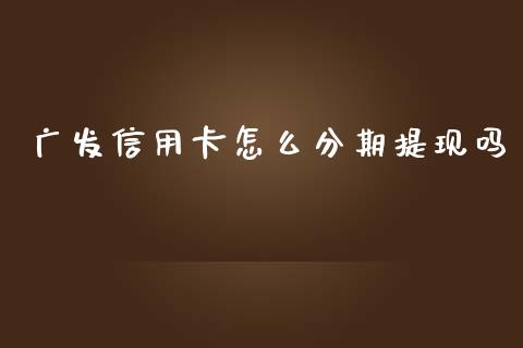 广发信用卡怎么分期提现吗_https://wap.fcdydaikuan.com_投资策略_第1张