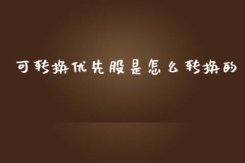 可转换优先股是怎么转换的_https://wap.fcdydaikuan.com_期货品种_第1张