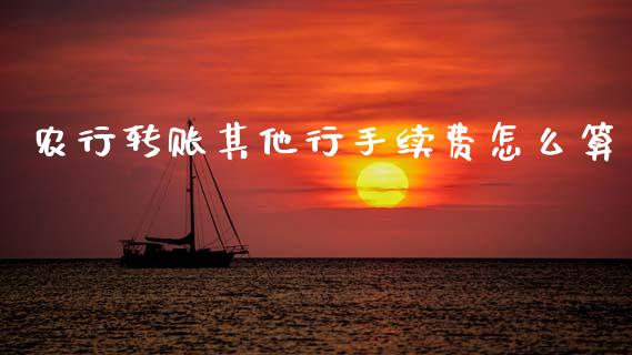 农行转账其他行手续费怎么算_https://wap.fcdydaikuan.com_期货品种_第1张