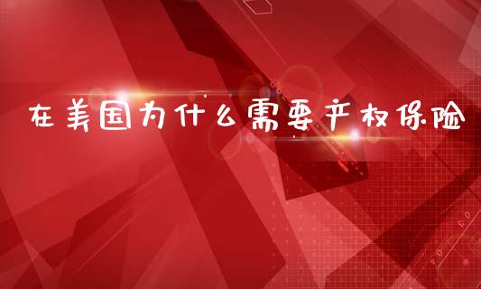 在美国为什么需要产权保险_https://wap.fcdydaikuan.com_国际投资_第1张