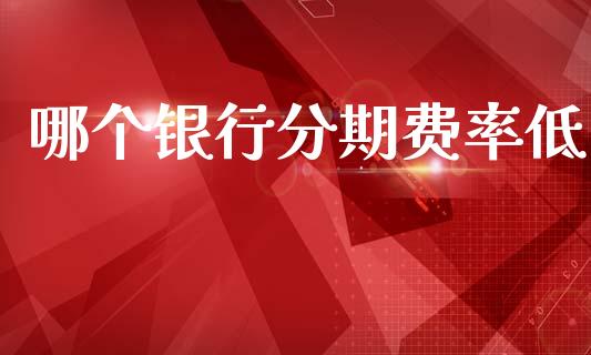 哪个银行分期费率低_https://wap.fcdydaikuan.com_国际投资_第1张