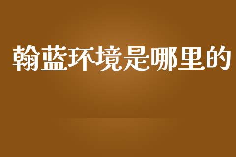 翰蓝环境是哪里的_https://wap.fcdydaikuan.com_投资策略_第1张