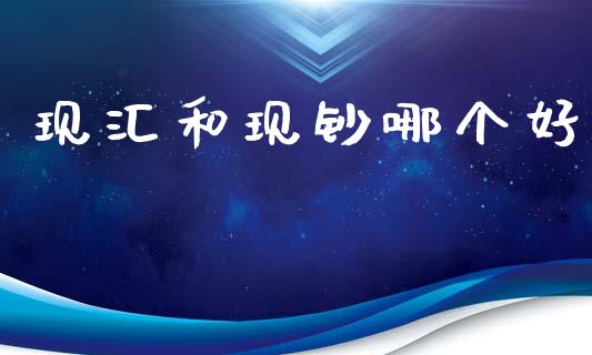 现汇和现钞哪个好_https://wap.fcdydaikuan.com_期货品种_第1张