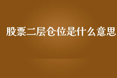 股票二层仓位是什么意思_https://wap.fcdydaikuan.com_新股数据_第1张