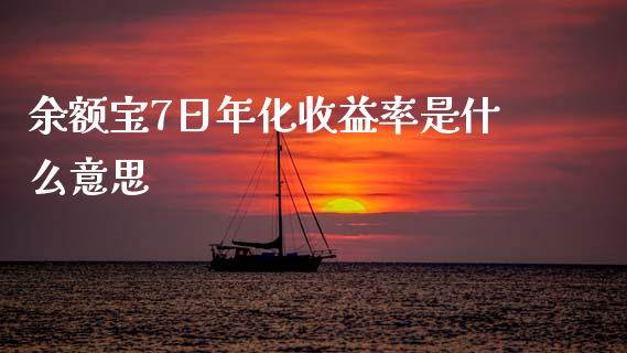 余额宝7日年化收益率是什么意思_https://wap.fcdydaikuan.com_期货品种_第1张