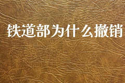 铁道部为什么撤销_https://wap.fcdydaikuan.com_投资策略_第1张
