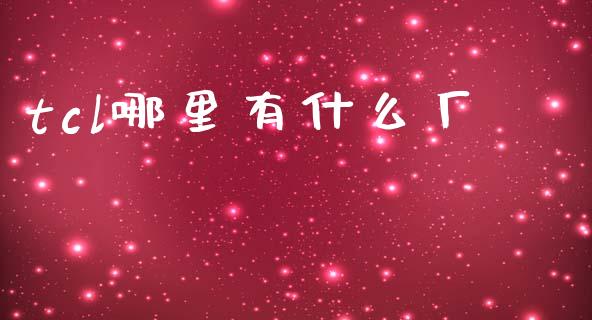 tcl哪里有什么厂_https://wap.fcdydaikuan.com_投资策略_第1张