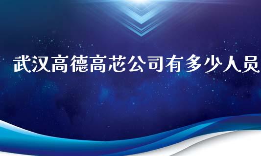 武汉高德高芯公司有多少人员_https://wap.fcdydaikuan.com_国际投资_第1张