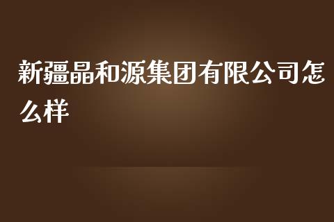 新疆晶和源集团有限公司怎么样_https://wap.fcdydaikuan.com_国际投资_第1张