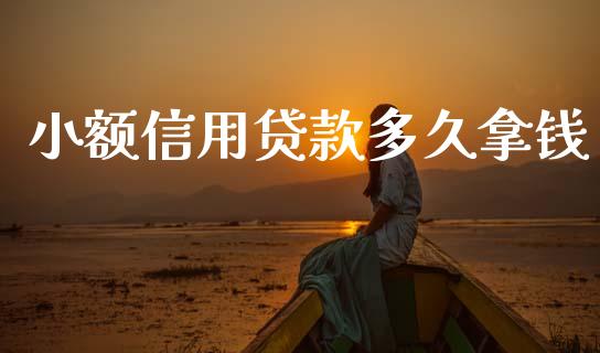 小额信用贷款多久拿钱_https://wap.fcdydaikuan.com_金融机构_第1张