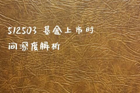 512503 基金上市时间深度解析_https://wap.fcdydaikuan.com_理财顾问_第1张