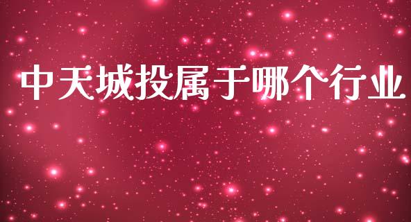 中天城投属于哪个行业_https://wap.fcdydaikuan.com_投资策略_第1张