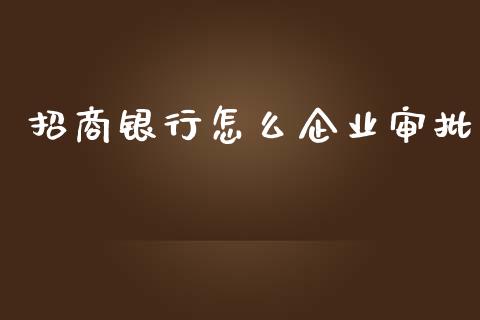 招商银行怎么企业审批_https://wap.fcdydaikuan.com_金融机构_第1张