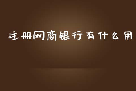 注册网商银行有什么用_https://wap.fcdydaikuan.com_期货品种_第1张