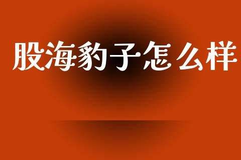 股海豹子怎么样_https://wap.fcdydaikuan.com_理财顾问_第1张