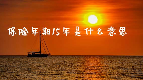 保险年期15年是什么意思_https://wap.fcdydaikuan.com_理财顾问_第1张