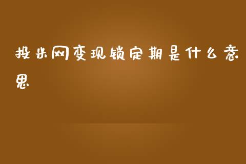 投米网变现锁定期是什么意思_https://wap.fcdydaikuan.com_国际投资_第1张