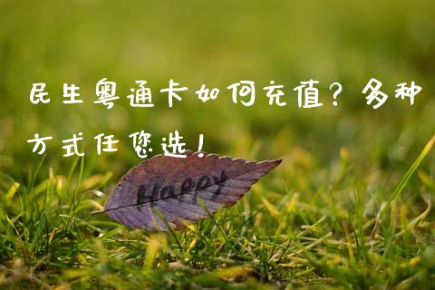 民生粤通卡如何充值？多种方式任您选！_https://wap.fcdydaikuan.com_期货品种_第1张