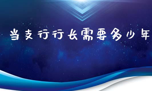 当支行行长需要多少年_https://wap.fcdydaikuan.com_期货品种_第1张