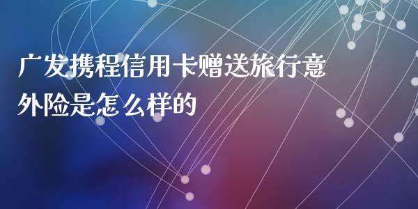 广发携程信用卡赠送旅行意外险是怎么样的_https://wap.fcdydaikuan.com_投资策略_第1张