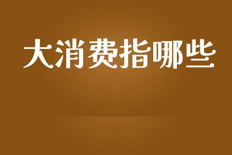 大消费指哪些_https://wap.fcdydaikuan.com_期货品种_第1张