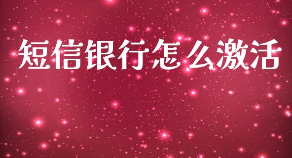 短信银行怎么激活_https://wap.fcdydaikuan.com_新股数据_第1张