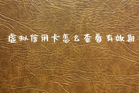 虚拟信用卡怎么查看有效期_https://wap.fcdydaikuan.com_期货品种_第1张