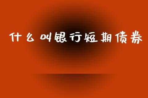 什么叫银行短期债券_https://wap.fcdydaikuan.com_金融机构_第1张