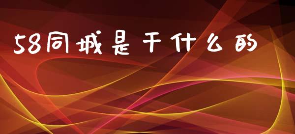 58同城是干什么的_https://wap.fcdydaikuan.com_投资策略_第1张