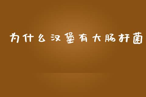 为什么汉堡有大肠杆菌_https://wap.fcdydaikuan.com_新股数据_第1张